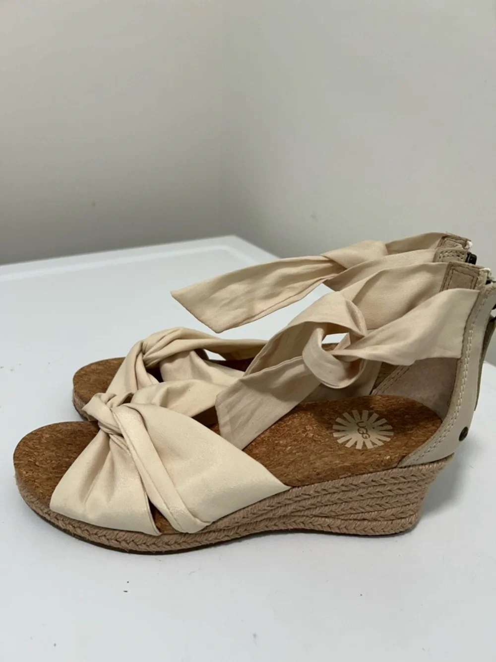 UGG Cream Espadrille Wedge Sandals